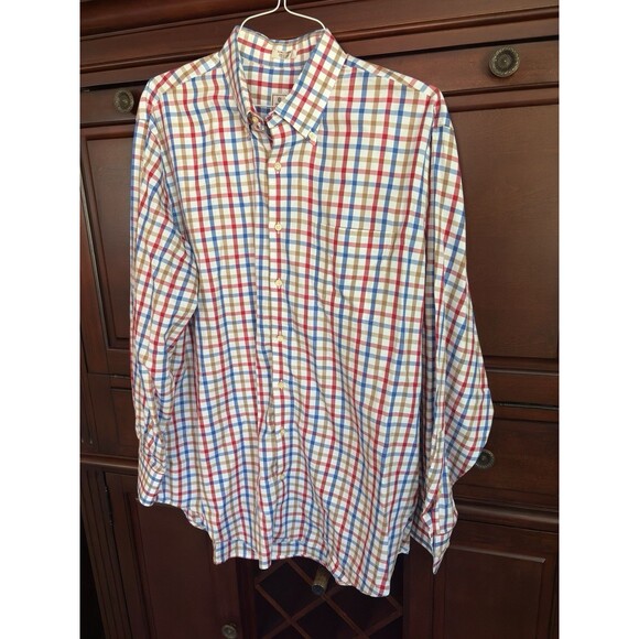 Peter Millar Button Down Shirt Mens XL Casual Long Sleeve Plaid - Picture 1 of 11